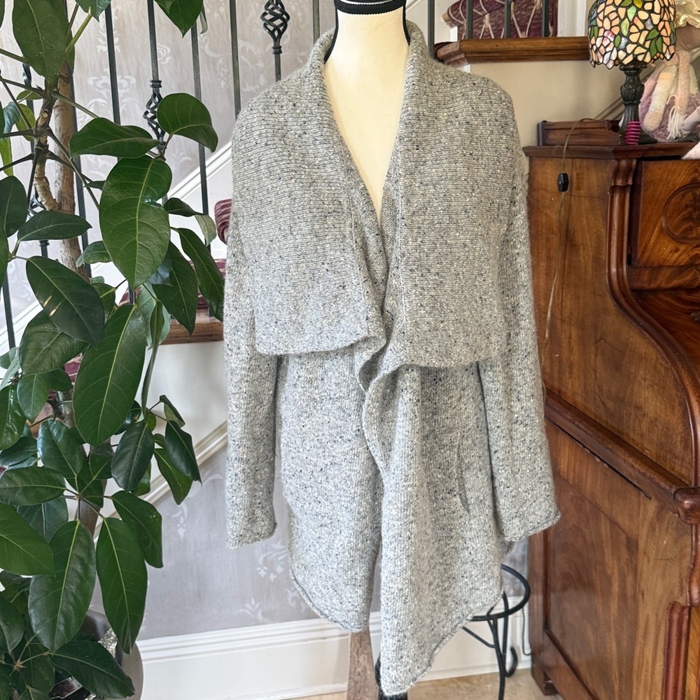 EILEEN FISHER speckled wool cardigan, extra large, excellent condition grey - Picture 8 of 12